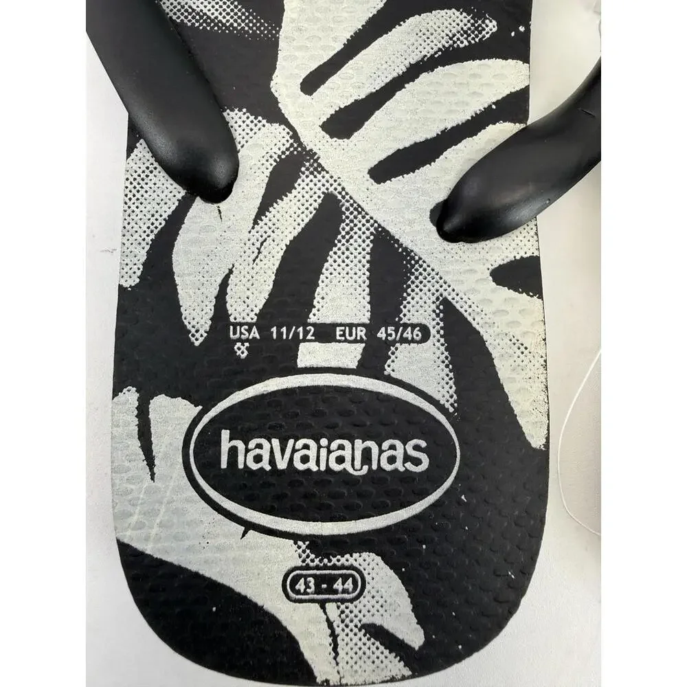 Havaianas Men’s Aloha Flip Flops Rubber Brazil Tropical Print US 10–11